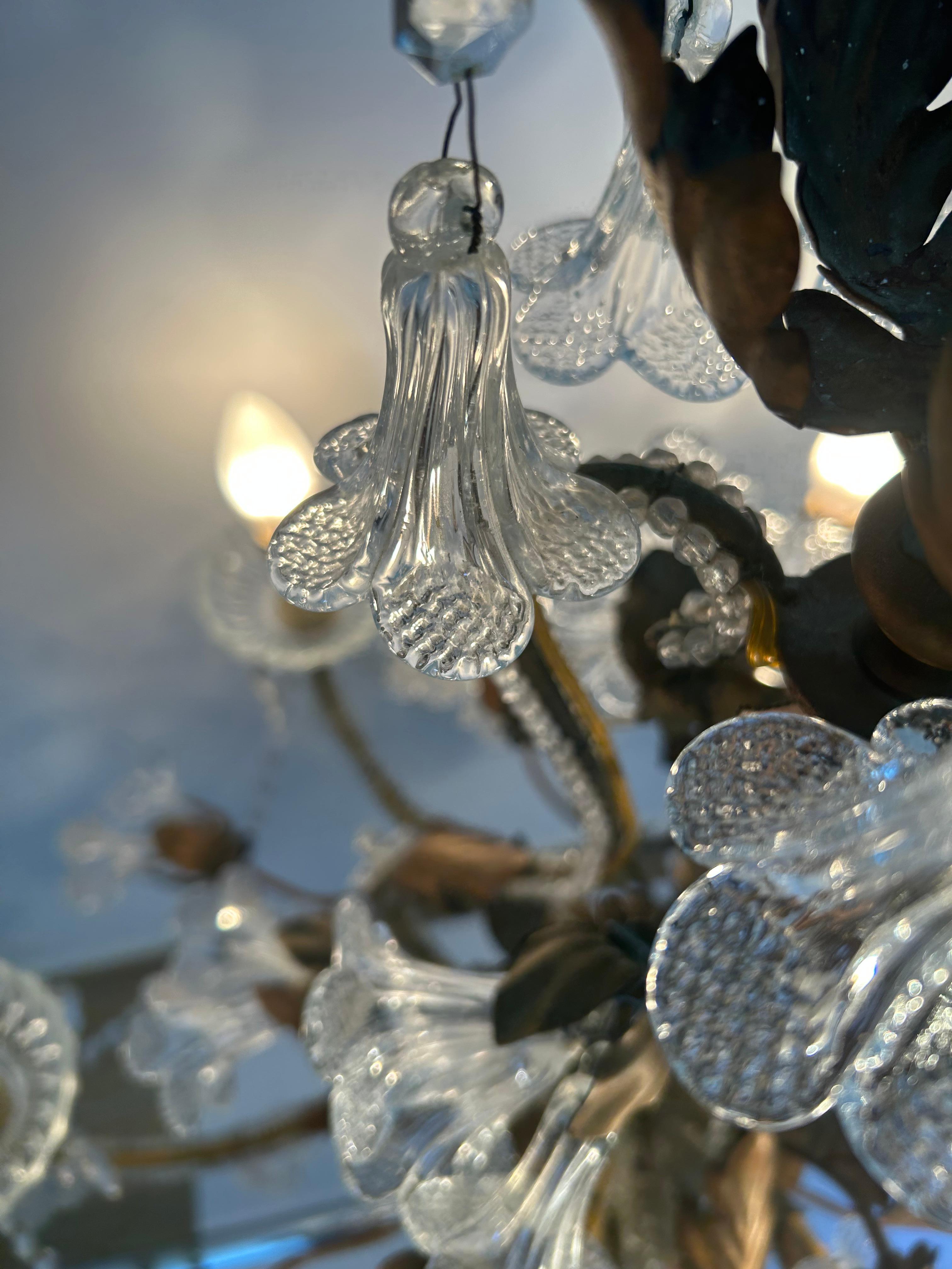 Lorelie's Dream, Sparkling and Romantic Murano Chandelier, 1950's For Sale 5