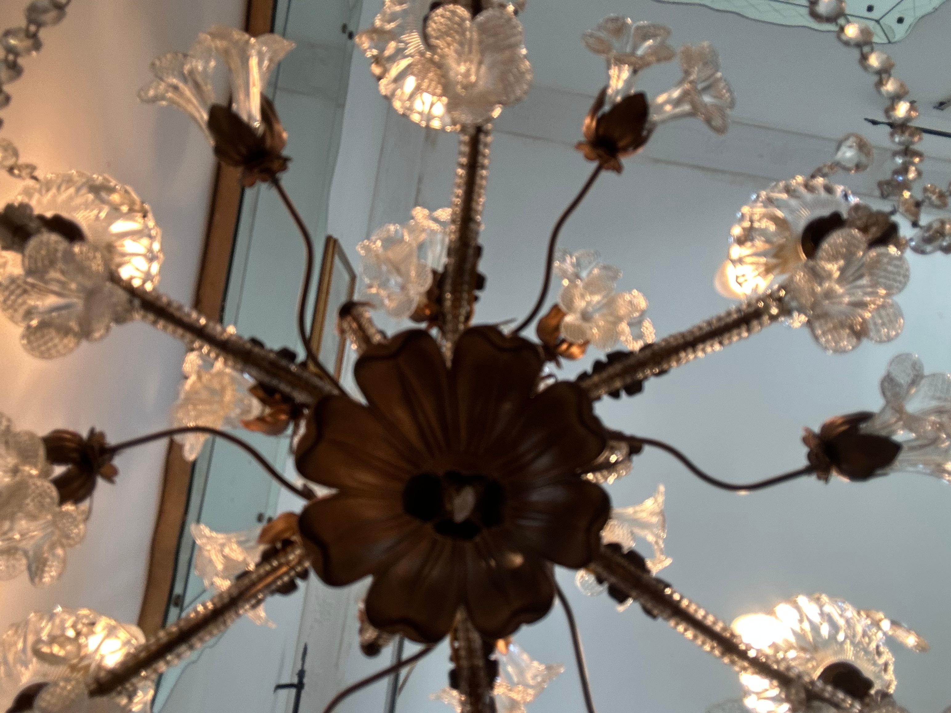 Lorelie's Dream, Sparkling and Romantic Murano Chandelier, 1950's For Sale 7