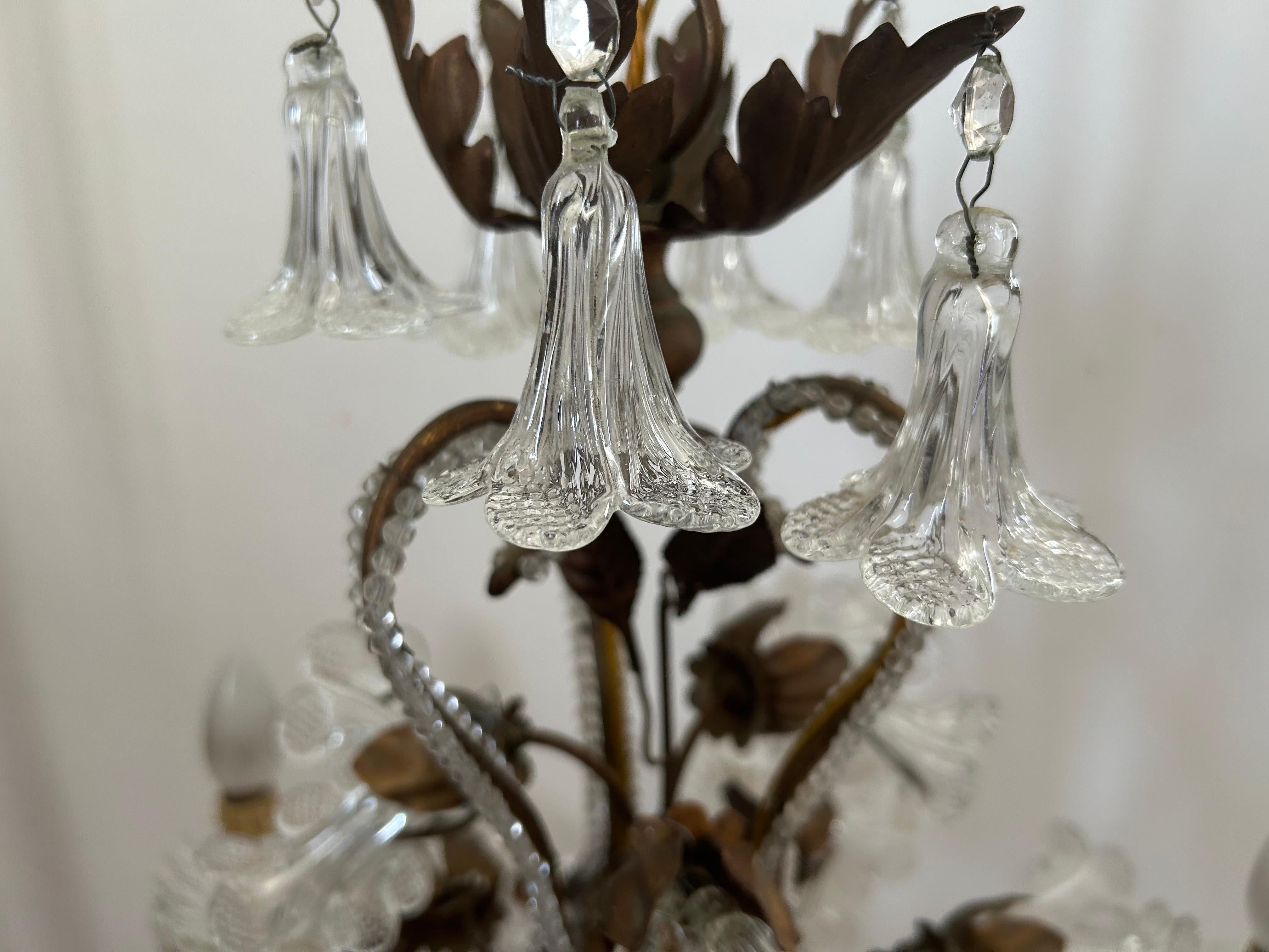 Lorelie's Dream, Sparkling and Romantic Murano Chandelier, 1950's For Sale 11