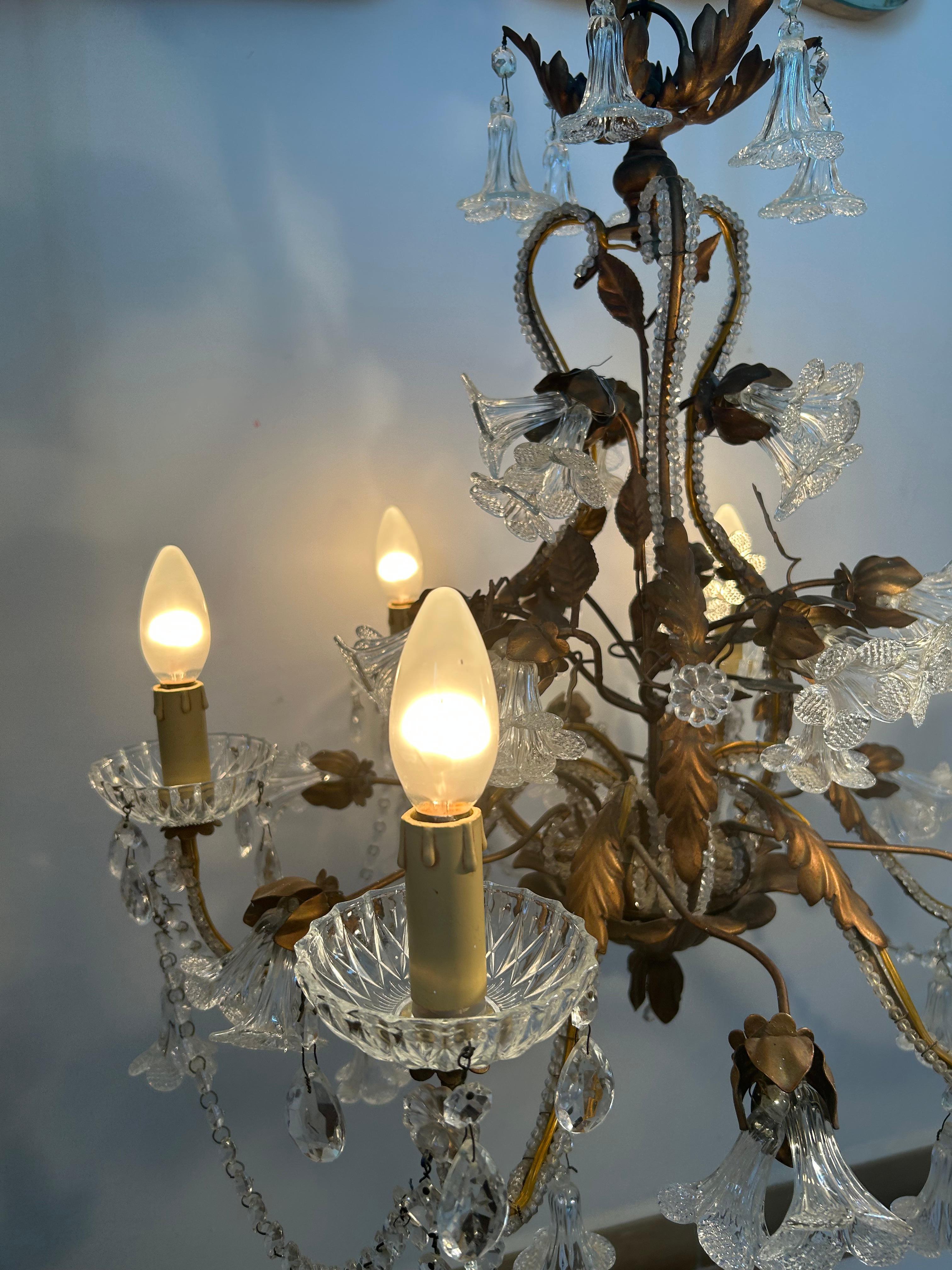Lorelie's Dream, Sparkling and Romantic Murano Chandelier, 1950's In Good Condition For Sale In Budapest, HU