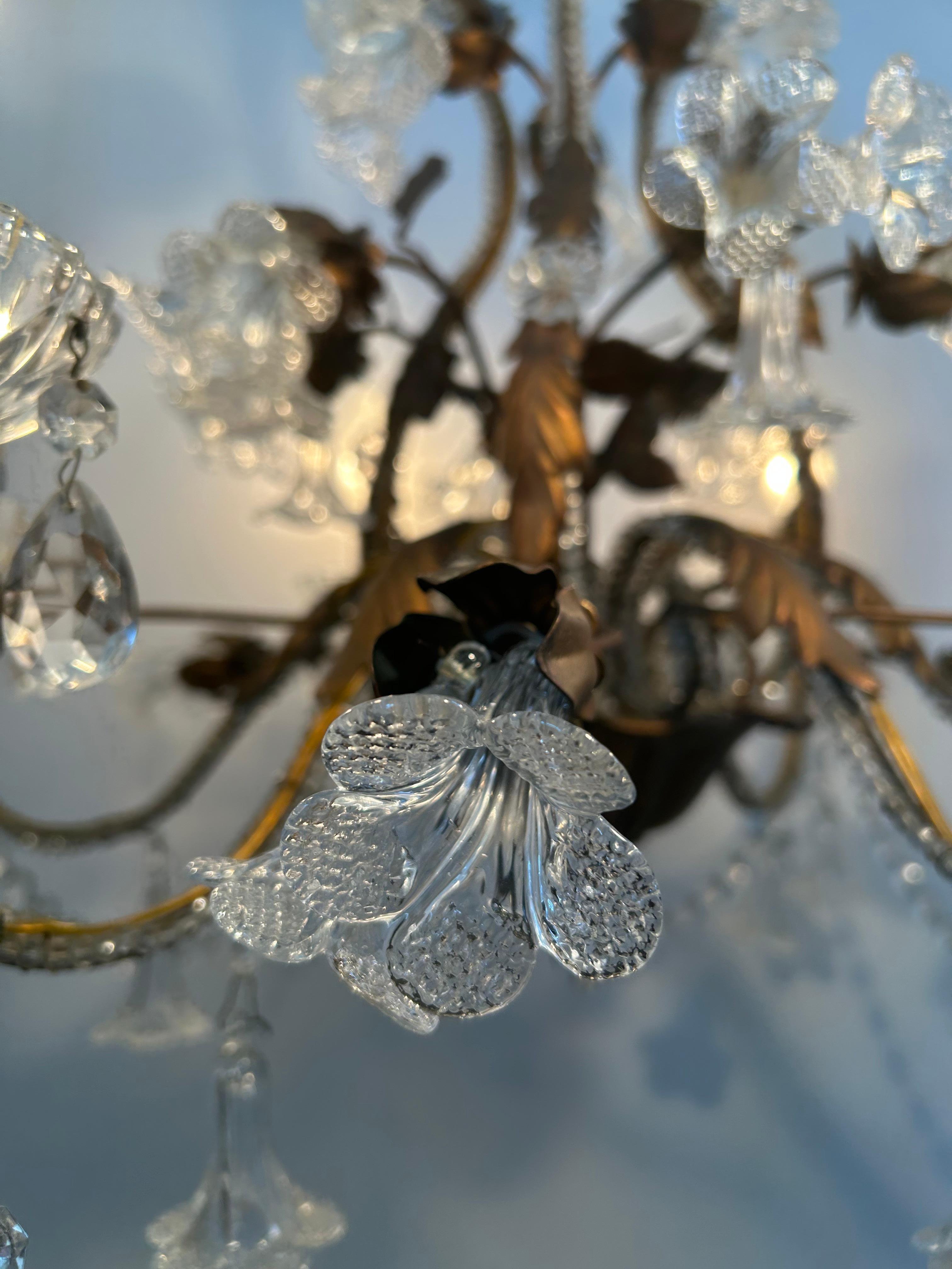 Murano Glass Lorelie's Dream, Sparkling and Romantic Murano Chandelier, 1950's For Sale