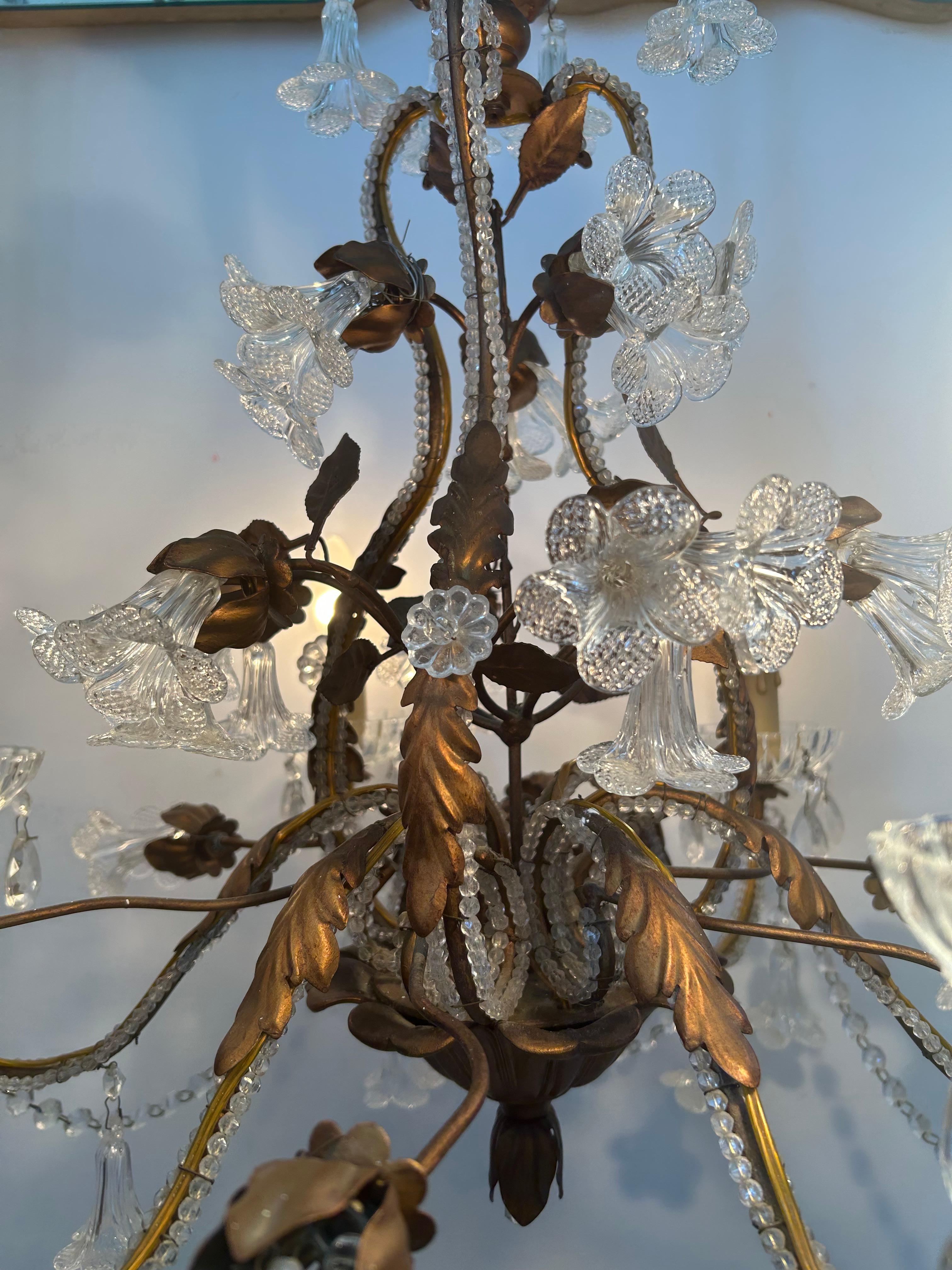 Lorelie's Dream, Sparkling and Romantic Murano Chandelier, 1950's For Sale 1