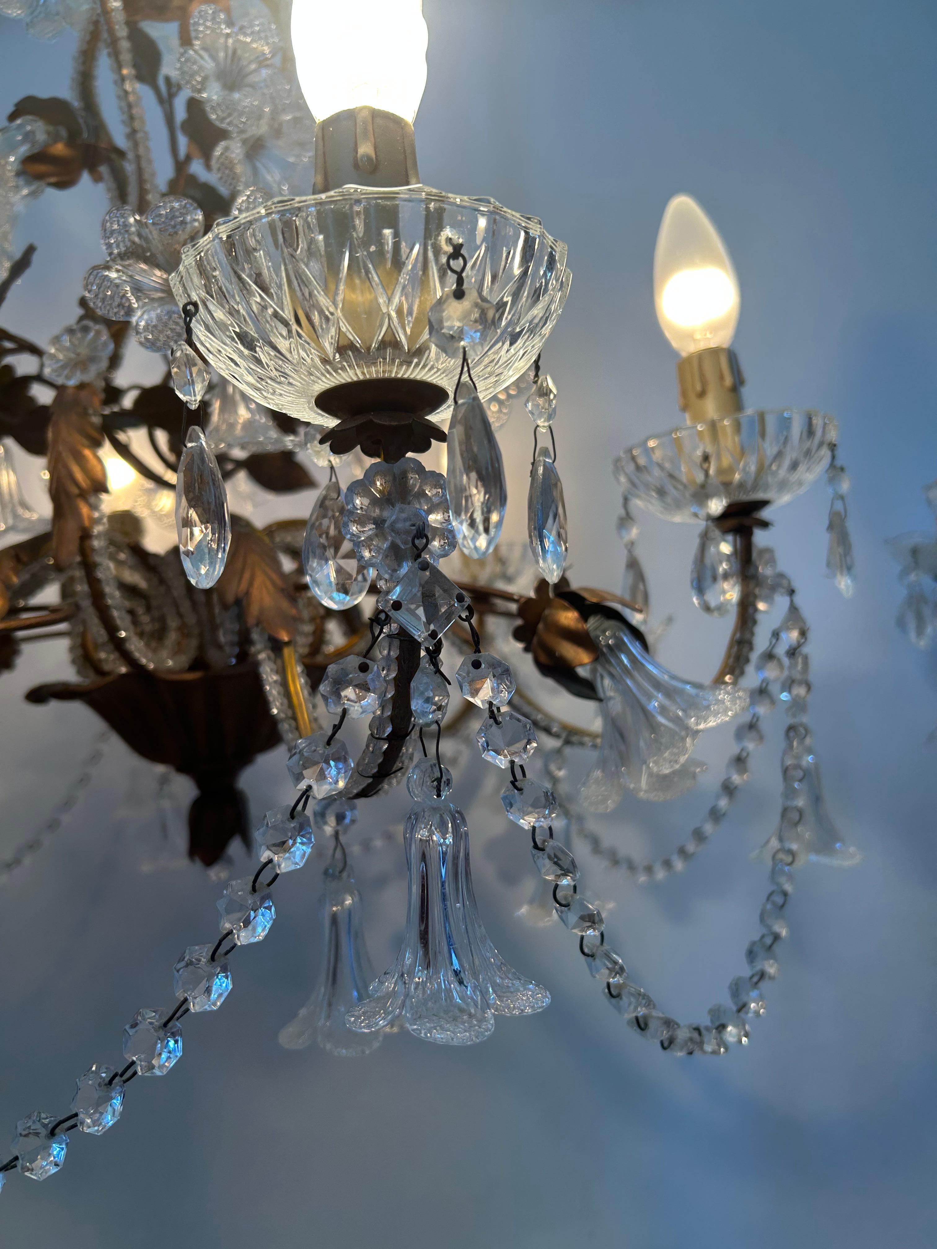 Lorelie's Dream, Sparkling and Romantic Murano Chandelier, 1950's For Sale 2