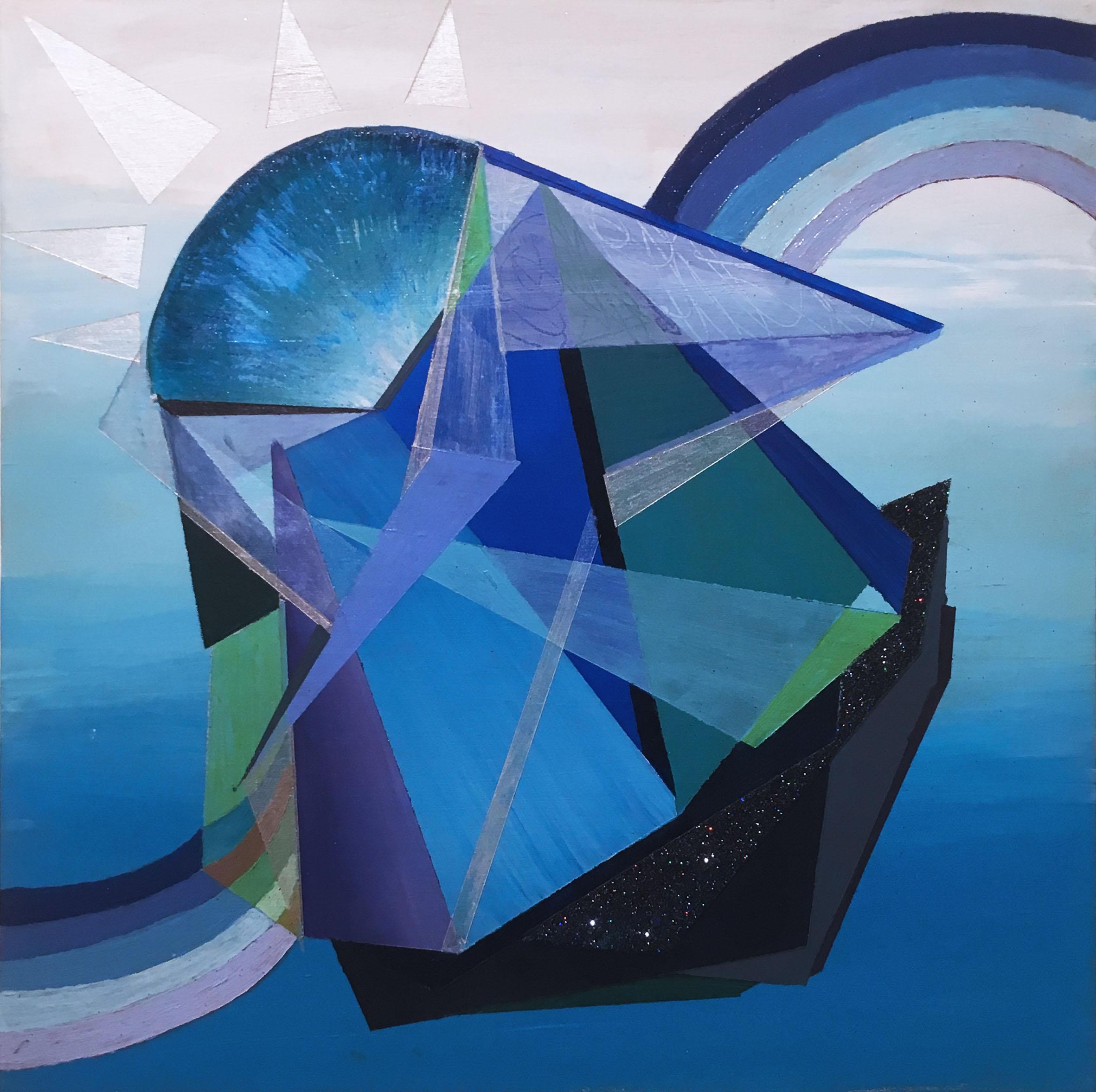 Loren Abbate Abstract Painting - Indicolite Prophecy