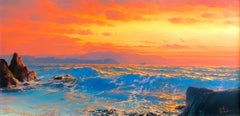 Retro "The Opalesence" Seascape Ocean AMAZINGLY BEAUTIFUL Image 12 x 24