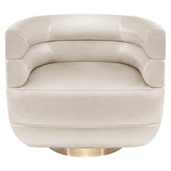 Loren Armchair in Ivory Leather