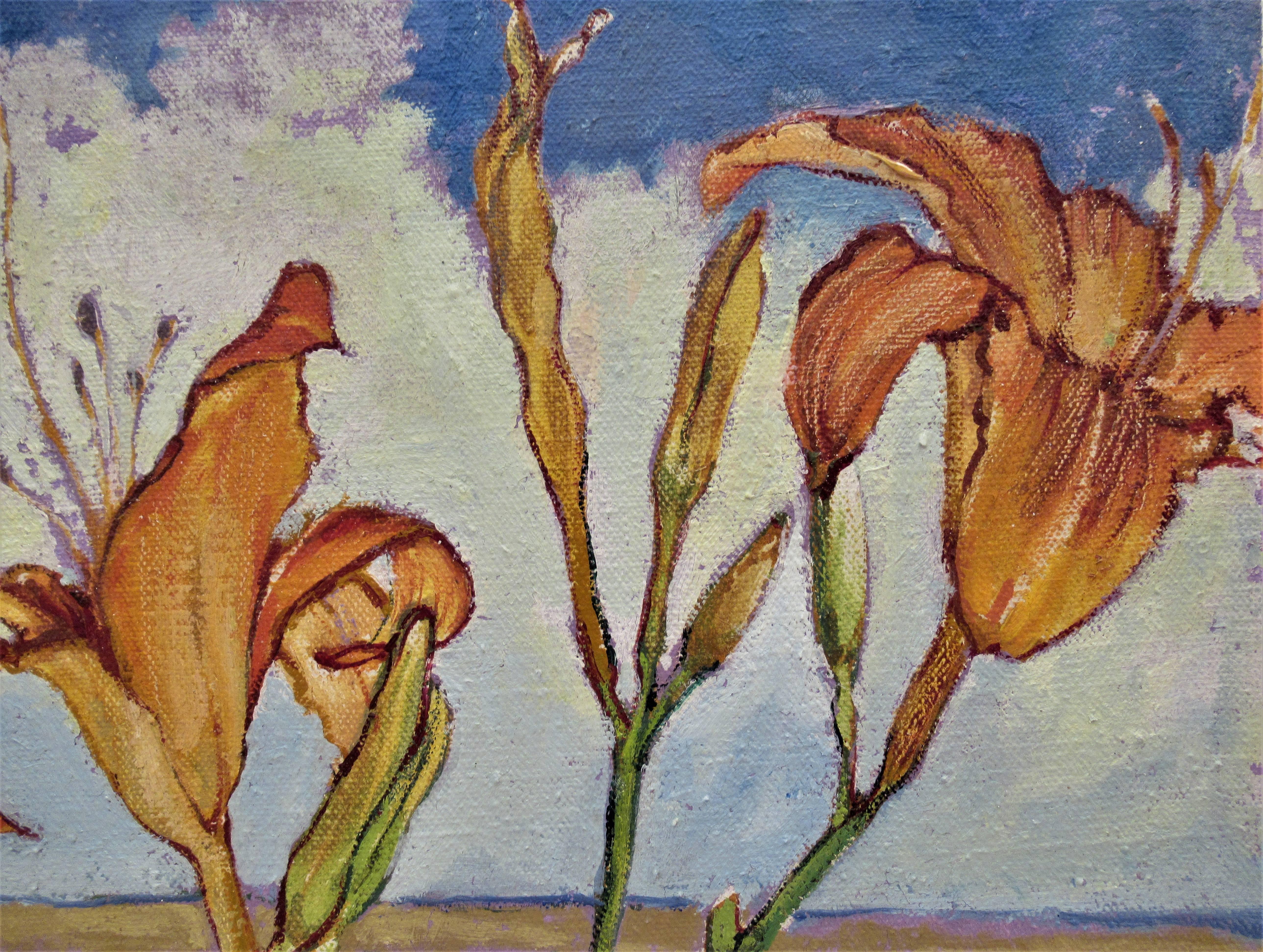 Day Lilies - Painting by Loren Edward Dunlap