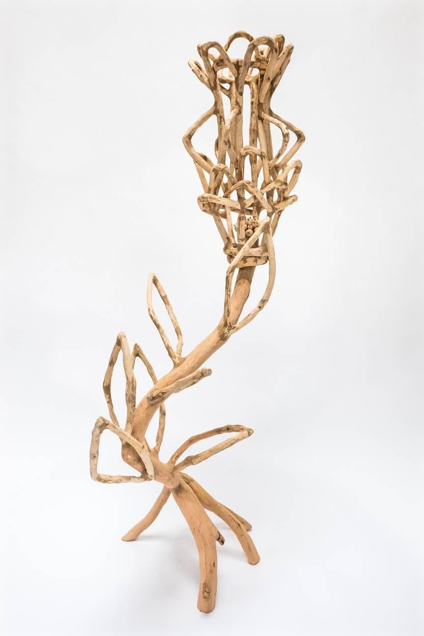 Loren Eiferman, Voynich #1, 124 Pieces of Wood, 2015, Wood, Putty, 54x30x20 in