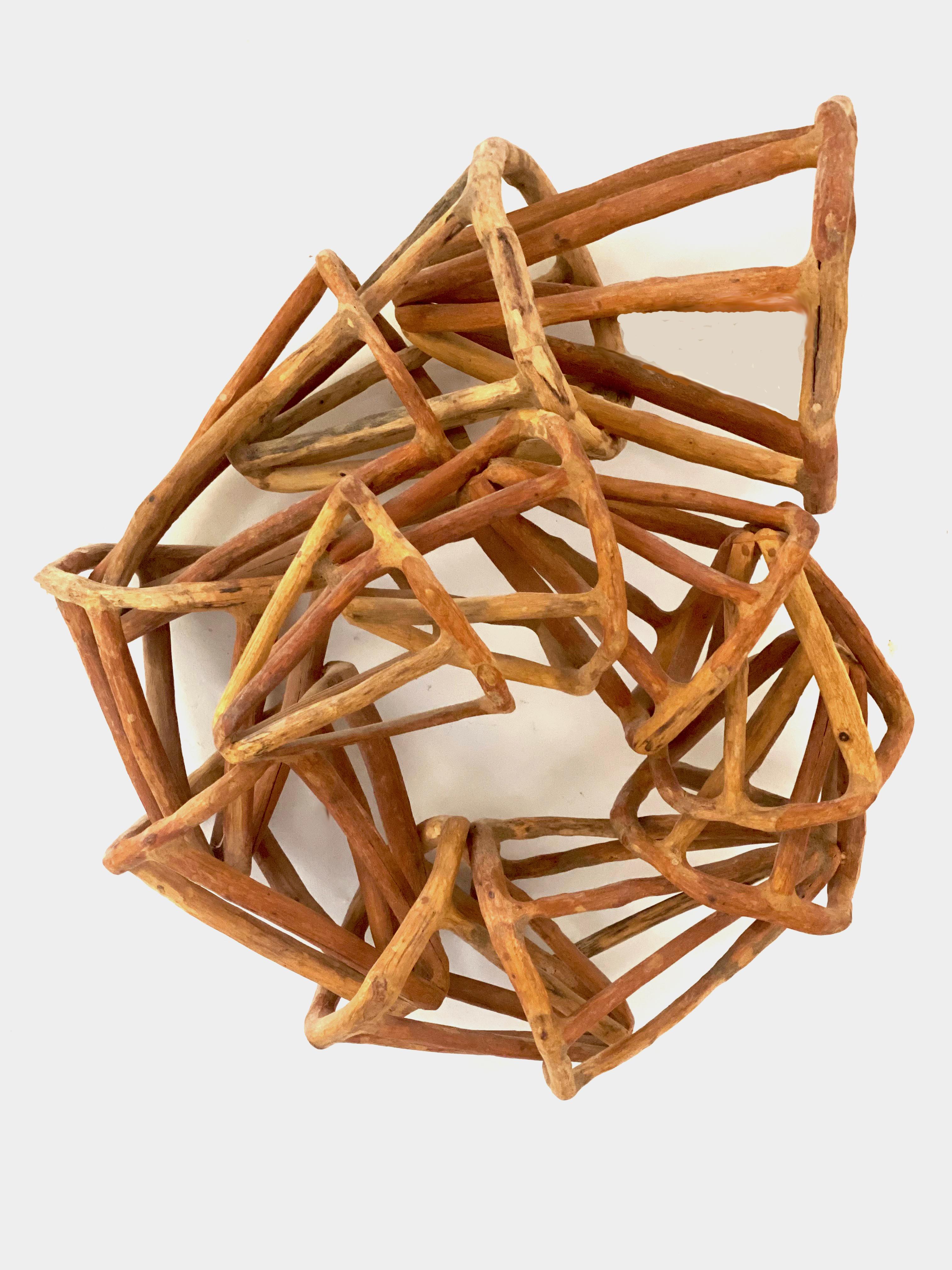 Loren Eiferman Abstract Sculpture - Wood Sculpture, 167 pieces: 'To Be Continued'