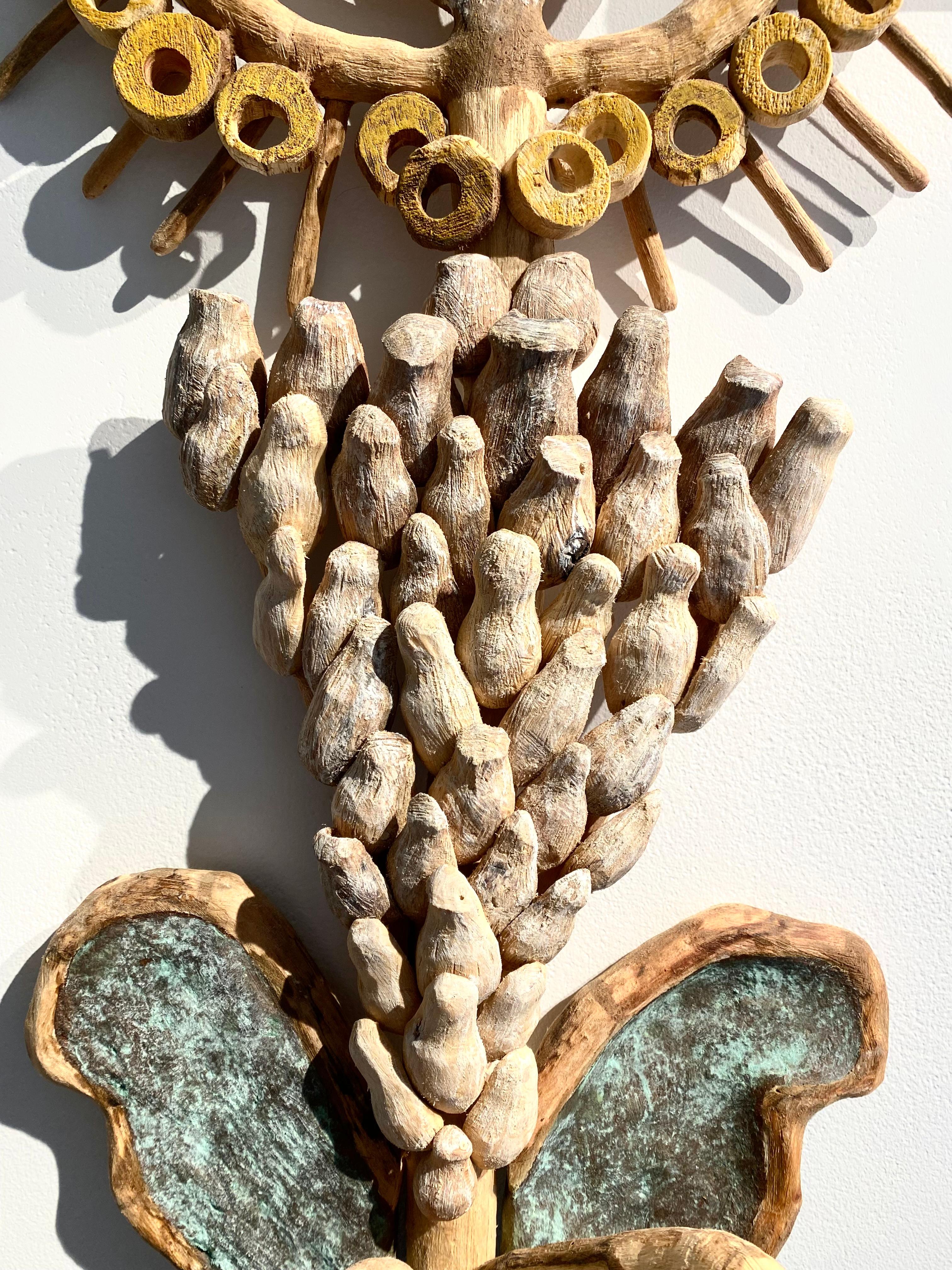 Wood sculpture: “18v/New Growth” For Sale 4