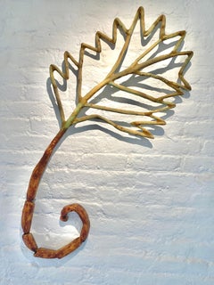 Large Wood Wall Sculpture of Leaf/Tree: “3/14v”