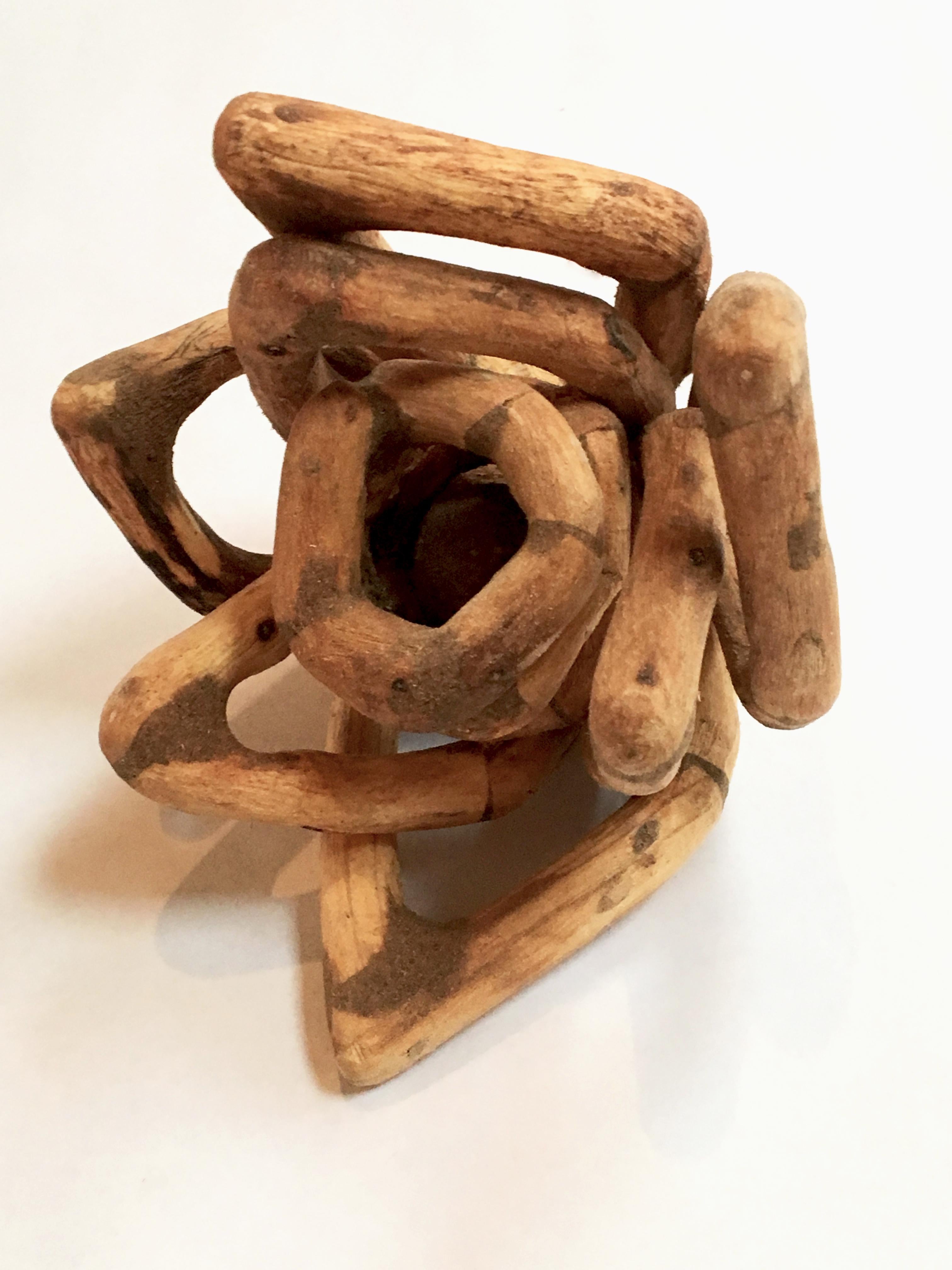 Loren Eiferman Abstract Sculpture - Wood Sculpture, 44 pieces: 'Fiji #1'