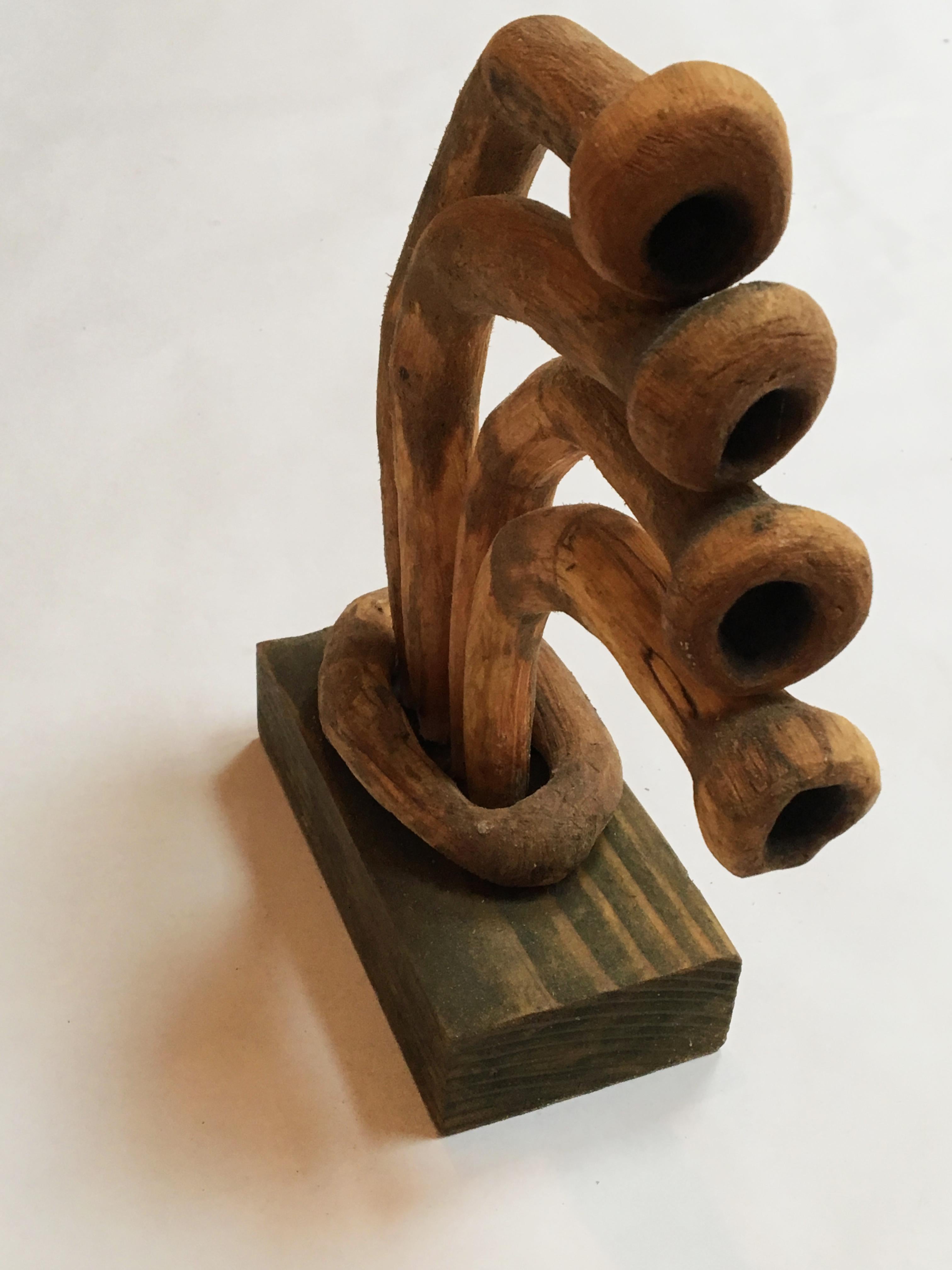 Holz-Skulptur: „Fiji #3“ (Volkskunst), Sculpture, von Loren Eiferman