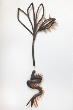 Scultura in Wood, installazione a parete, 287 pezzi: 'Specimens'.