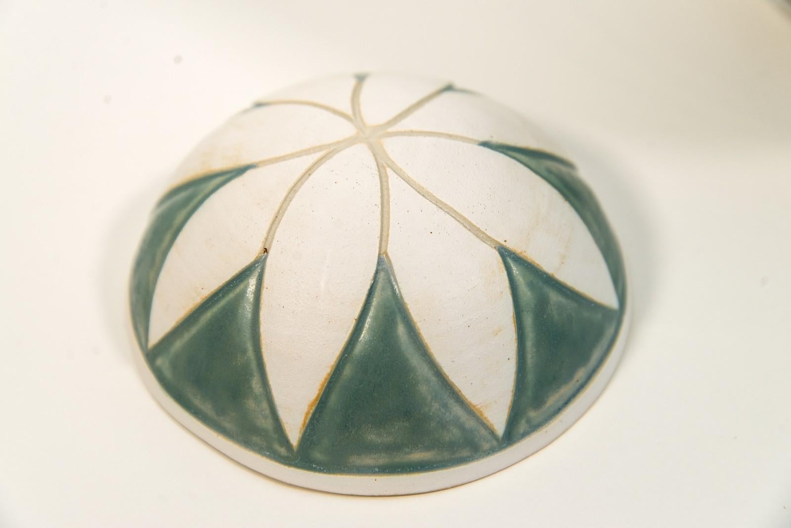 Aqua Jar with Engraved Detail - decorative, handcrafted, porcelain vessel - Contemporary Sculpture by Loren Kaplan