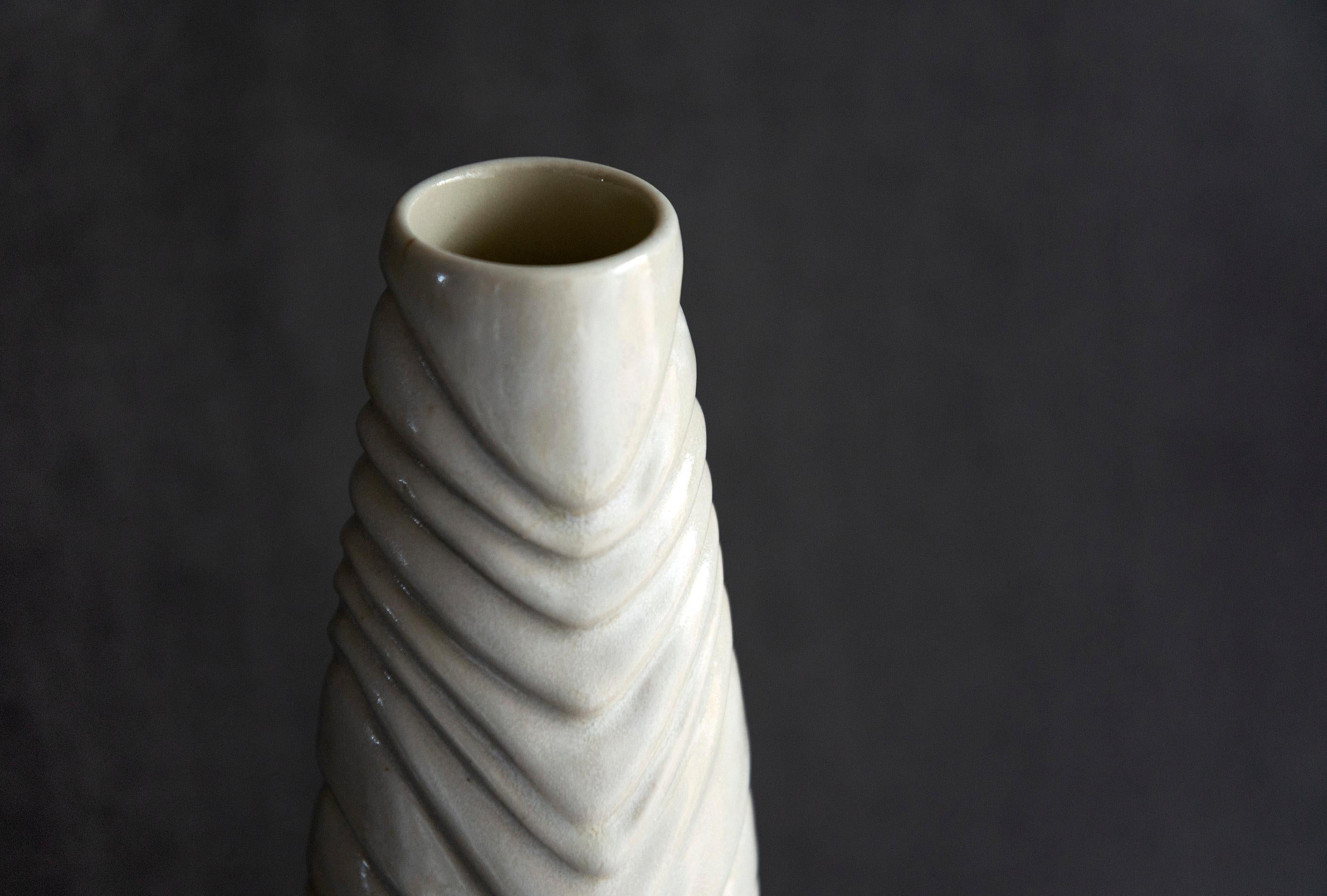 Carved Stoneware Vessel No 1 - decorative, handcrafted, ceramic vessel For Sale 1