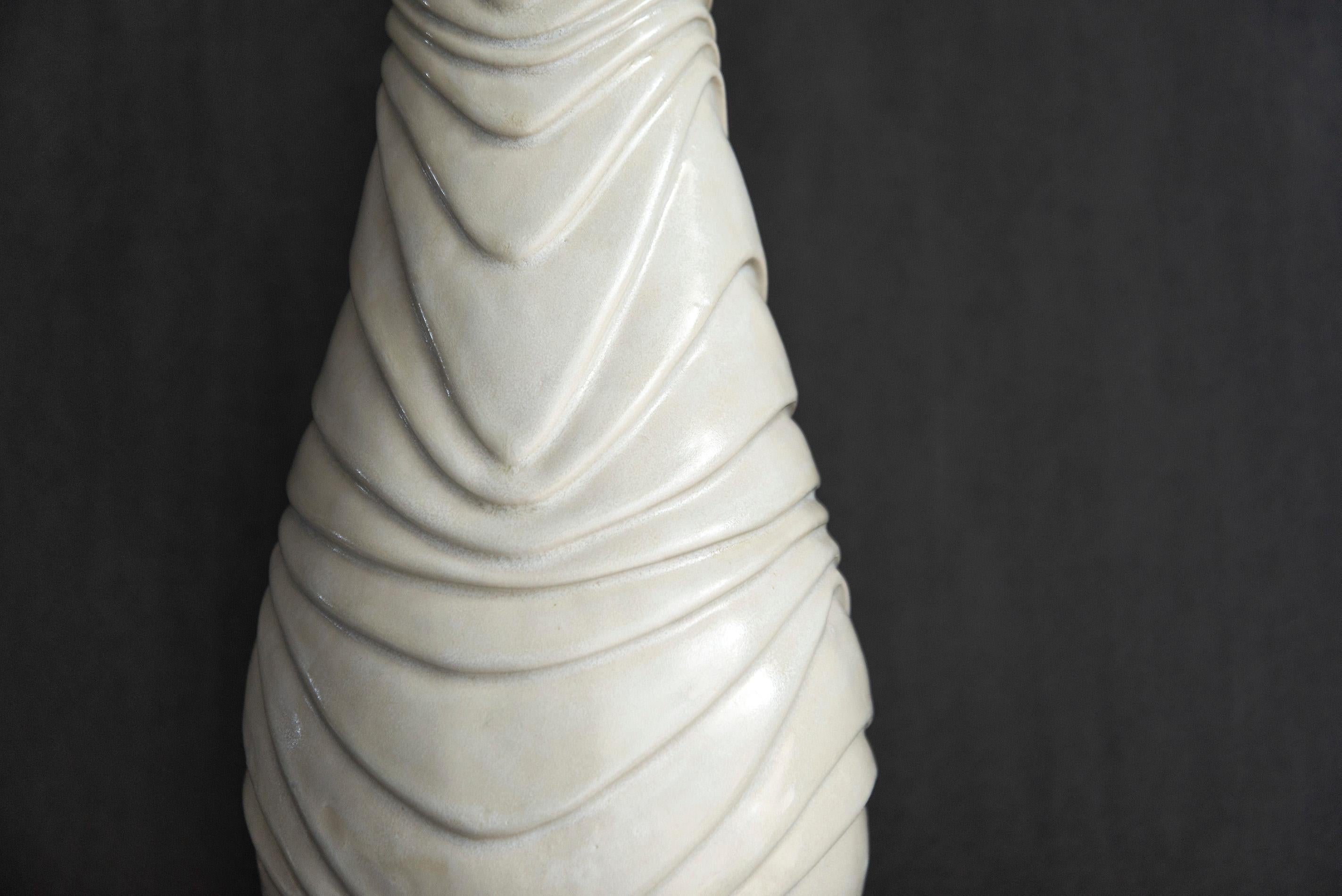 Carved Stoneware Vessel No 1 - decorative, handcrafted, ceramic vessel For Sale 2