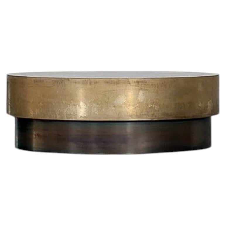 Loren Low Round Coffee Table in Brass by Draga & Aurel for Baxter, Italy