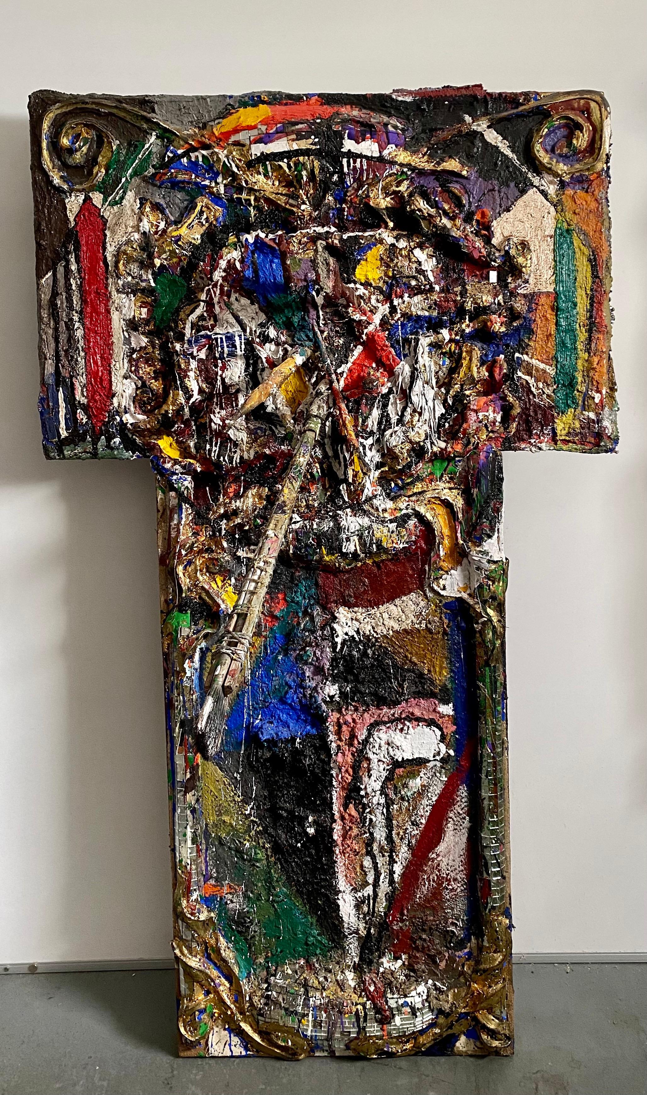 Técnica Mixta Neo Expresionista Collage Ensamblaje Pintura Escultura Art Brut - Painting Neoexpresionista de Loren Munk