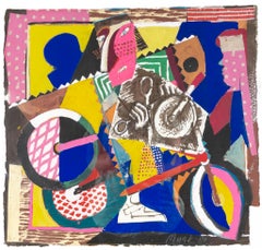 Cubist Figure on a Bicycle