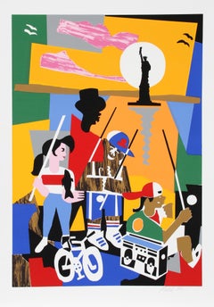 Statue of Liberty, Pop Art Screenprint by Loren Munk