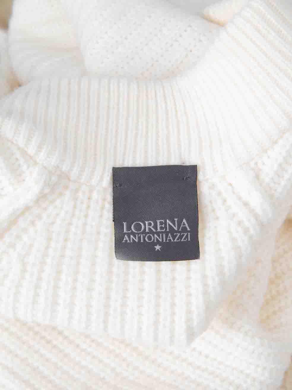 Lorena Antoniazzi Weißes gebürstetes Strickkleid Größe M im Angebot 1