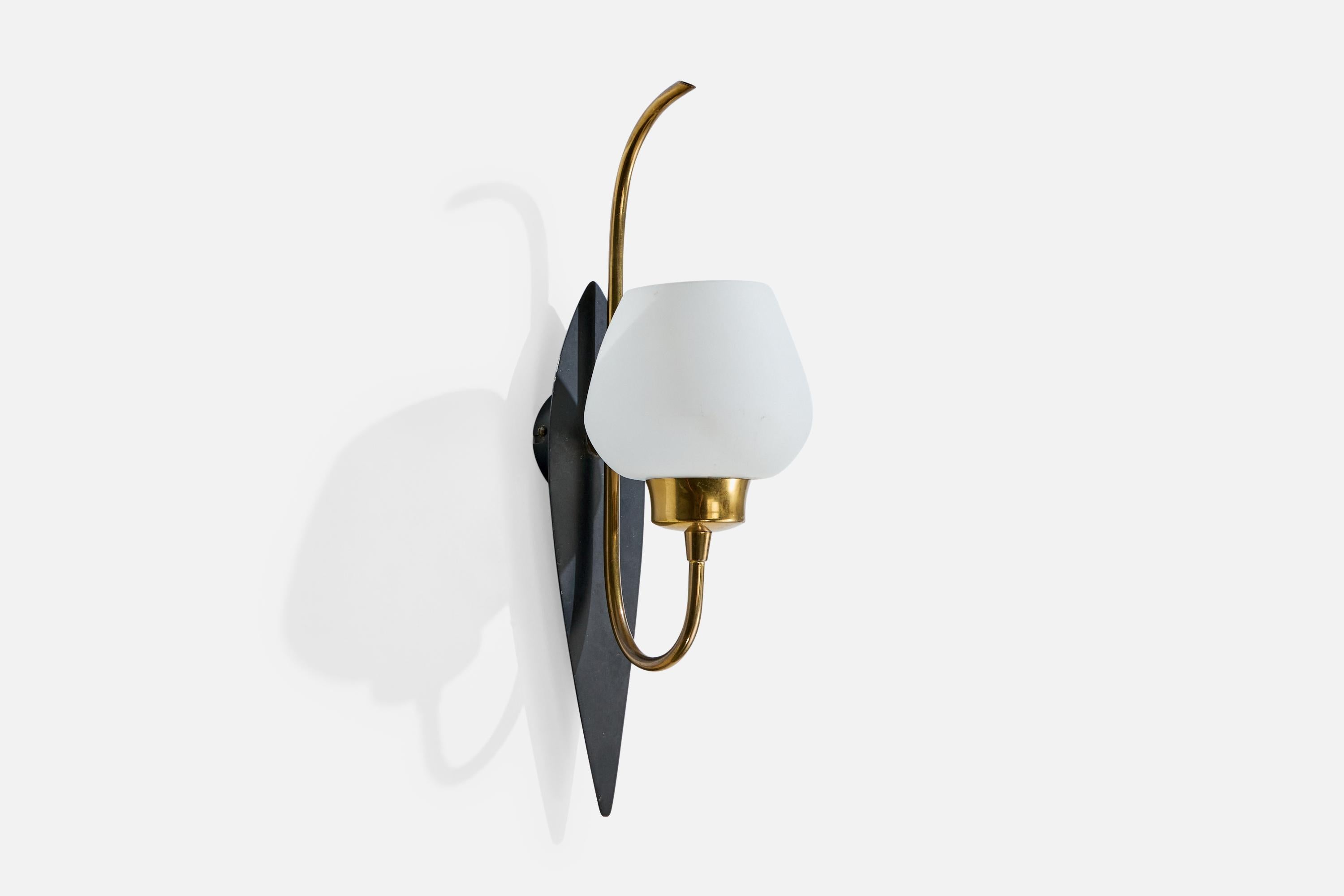 Norvégien Lorentzons, appliques, laiton, métal, verre, Norvège, années 1950 en vente