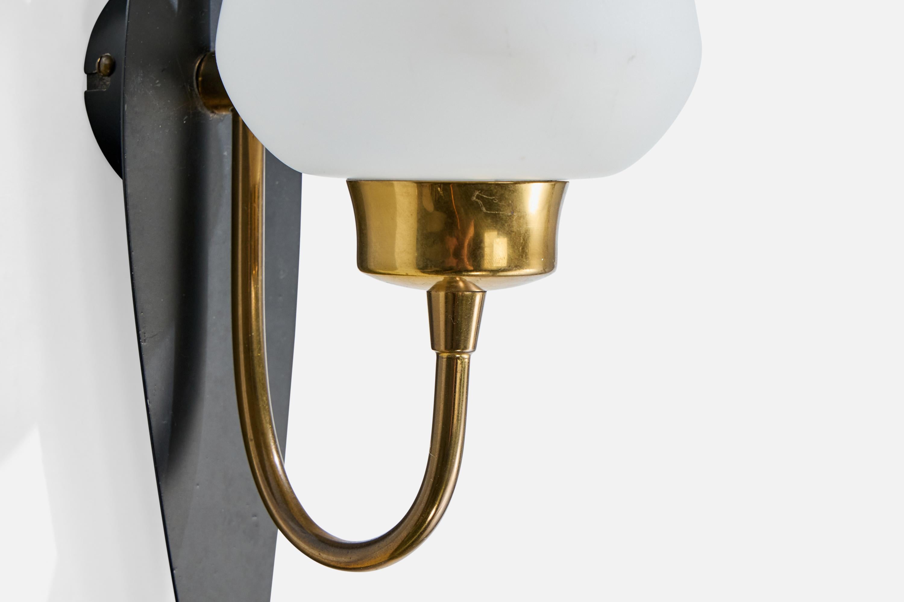 Lorentzons, appliques, laiton, métal, verre, Norvège, années 1950 en vente 1