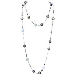 Lorenz Bäumer Pearls and Semi Precious Stones Beads Aqua Long Necklace