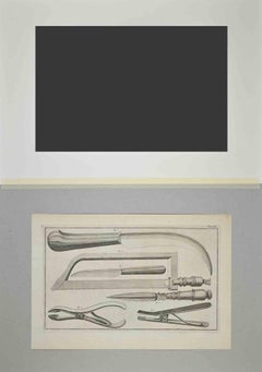 Surgical Instruments - Etching by Lorenz Heister - 1750