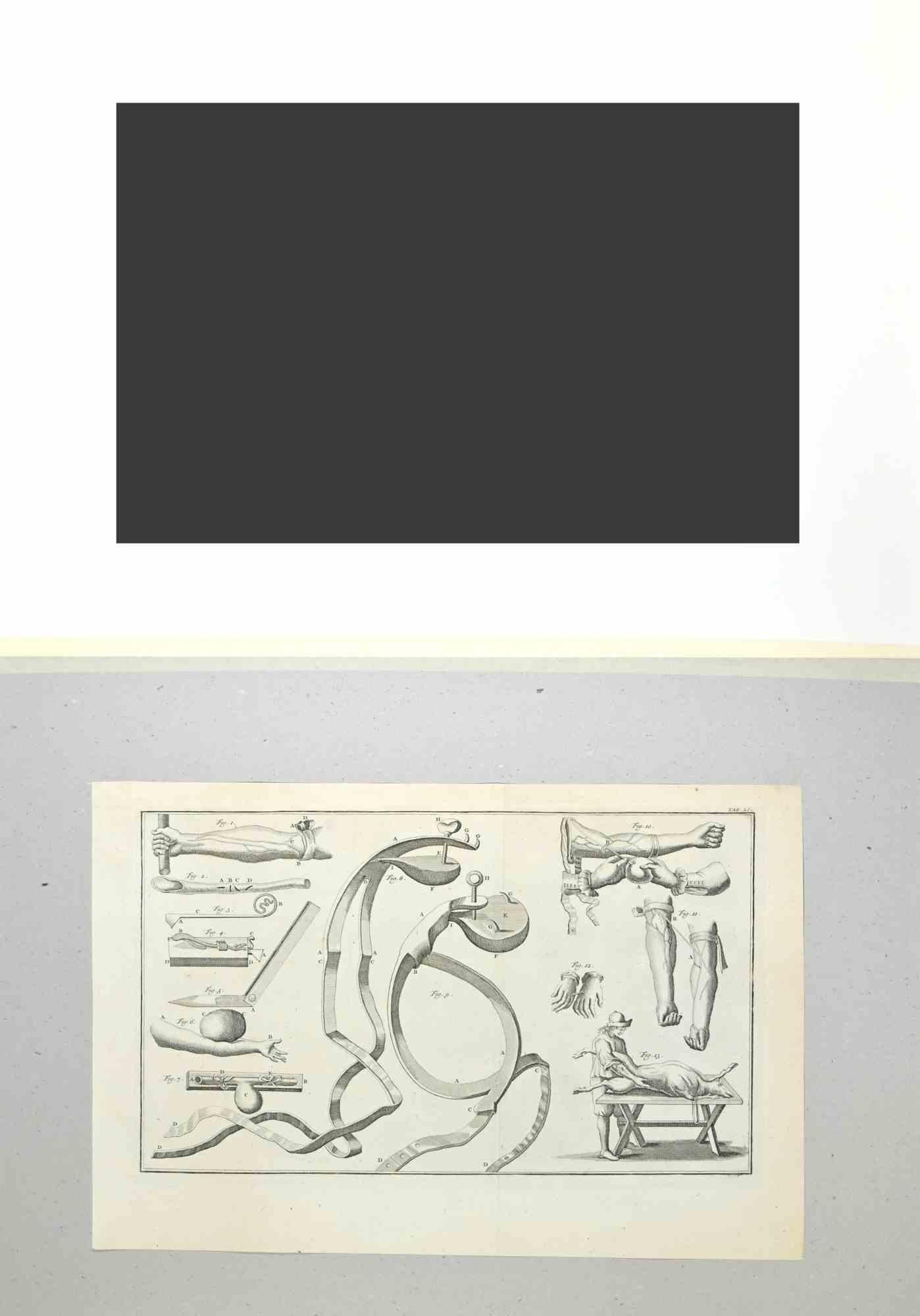 Instruments médicaux - gravure de Lorenz Heister - 1750 en vente 1