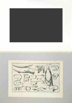 Surgical Instruments - Etching by Lorenz Heister - 1750