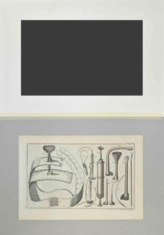 Instruments médicaux - gravure de Lorenz Heister - 1750