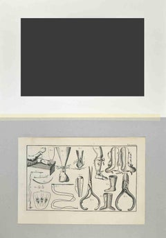 Surgical Instruments - Etching by Lorenz Heister - 1750