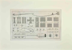 Antique Surgical Instruments - Etching by Lorenz Heister - 1750