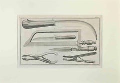 Surgical Instruments - Etching by Lorenz Heister - 1750