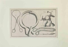 Antique Surgical Instruments - Etching by Lorenz Heister - 1750