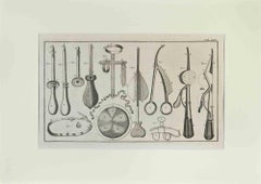 Used Surgical Instruments - Etching by Lorenz Heister - 1750