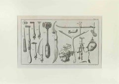 Used Surgical Instruments - Etching by Lorenz Heister - 1750