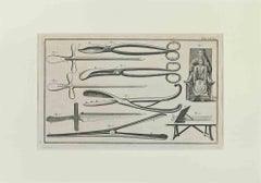 Antique Surgical Instruments - Etching by Lorenz Heister - 1750