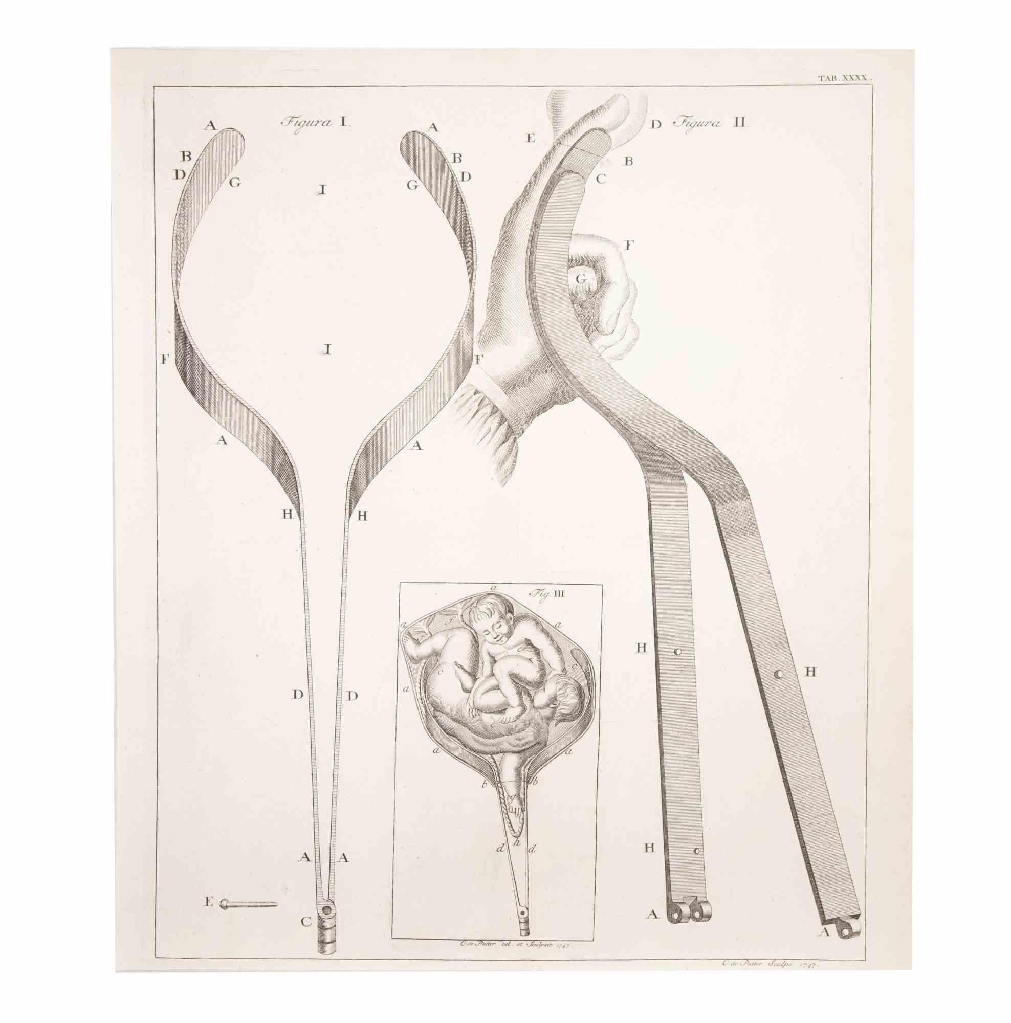 Surgical Instruments is part of the Suite Institutiones Chirurgicae by Lorenz Heister. Amsterdam, Janssonius-Waesberg, 1750.

Etching on paper.

The work belongs to the Latin edition of the famous work by the founder of modern surgery, first