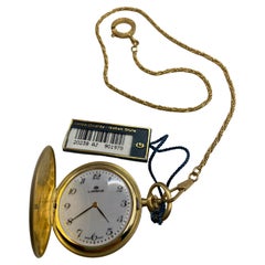 Lorenz Pocket Watch, 18 Kt Gold, 18 Kt Gold Chain, Never Used, Still under Warra