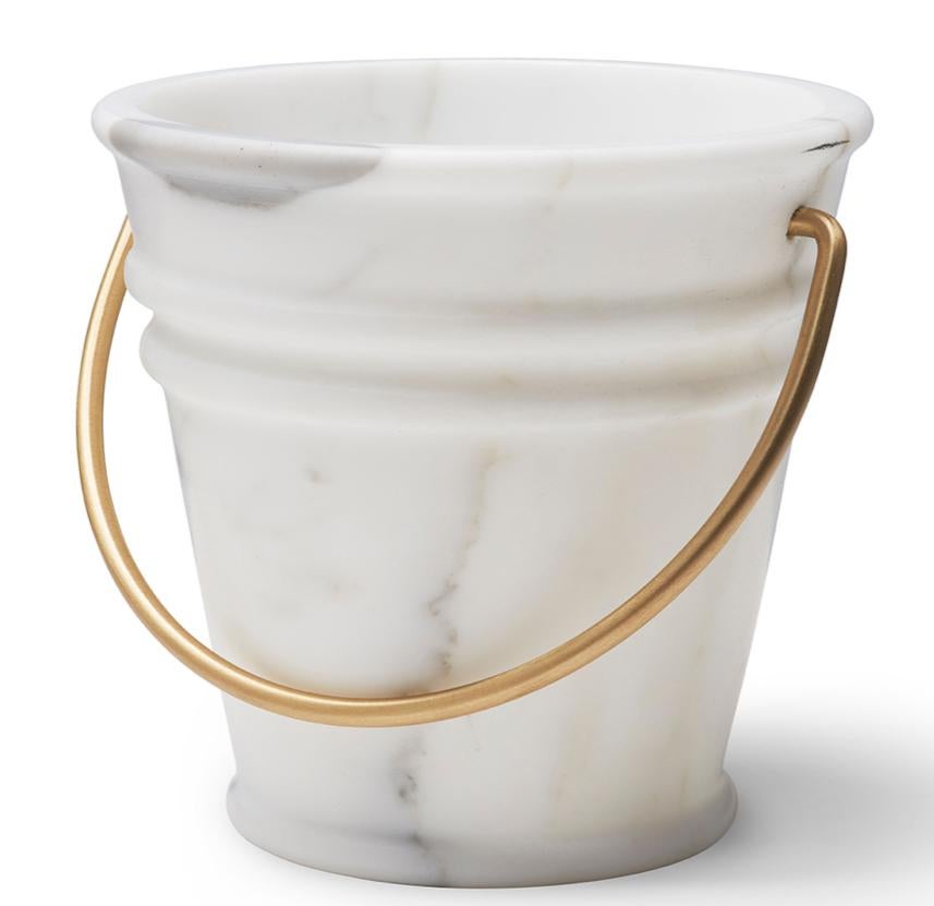 Lorenza Bozzoli Arabescato Marble Handmade Bucket Vessel Vase, Editions Milano in vendita 4