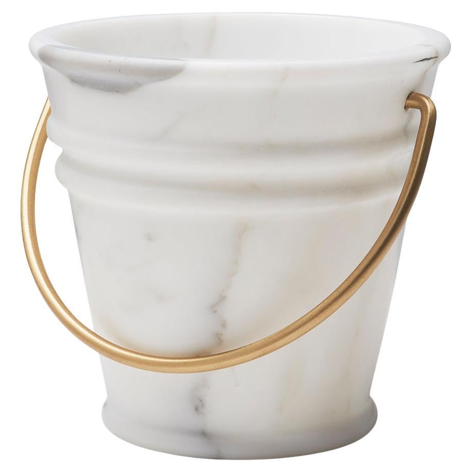 Lorenza Bozzoli Arabescato Marble Handmade Bucket Vessel Vase, Editions Milano