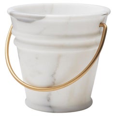 Jarrón cubo de mármol Arabescato de Lorenza Bozzoli hecho a mano, Editions Milano