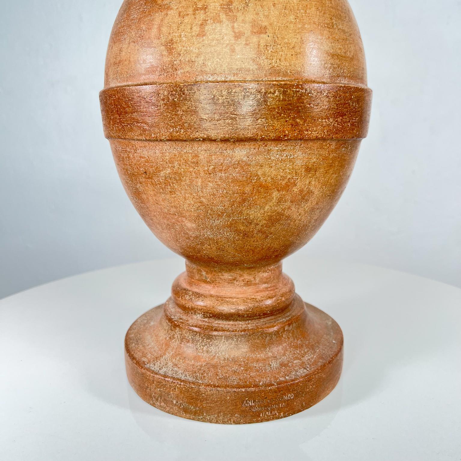 Modern Lorenzo Andrei Handcrafted Fine Ceramic Terracotta Lamp Poggi Ugo Italy For Sale