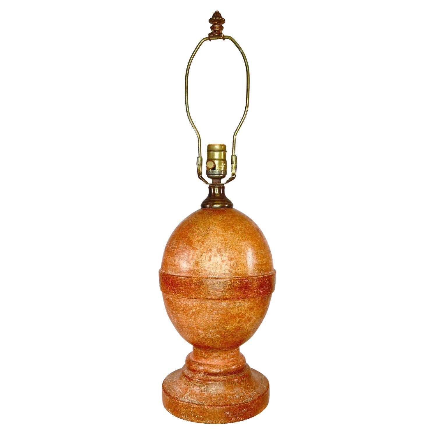 Lorenzo Andrei Handcrafted Fine Ceramic Terracotta Lamp Poggi Ugo Italy For Sale
