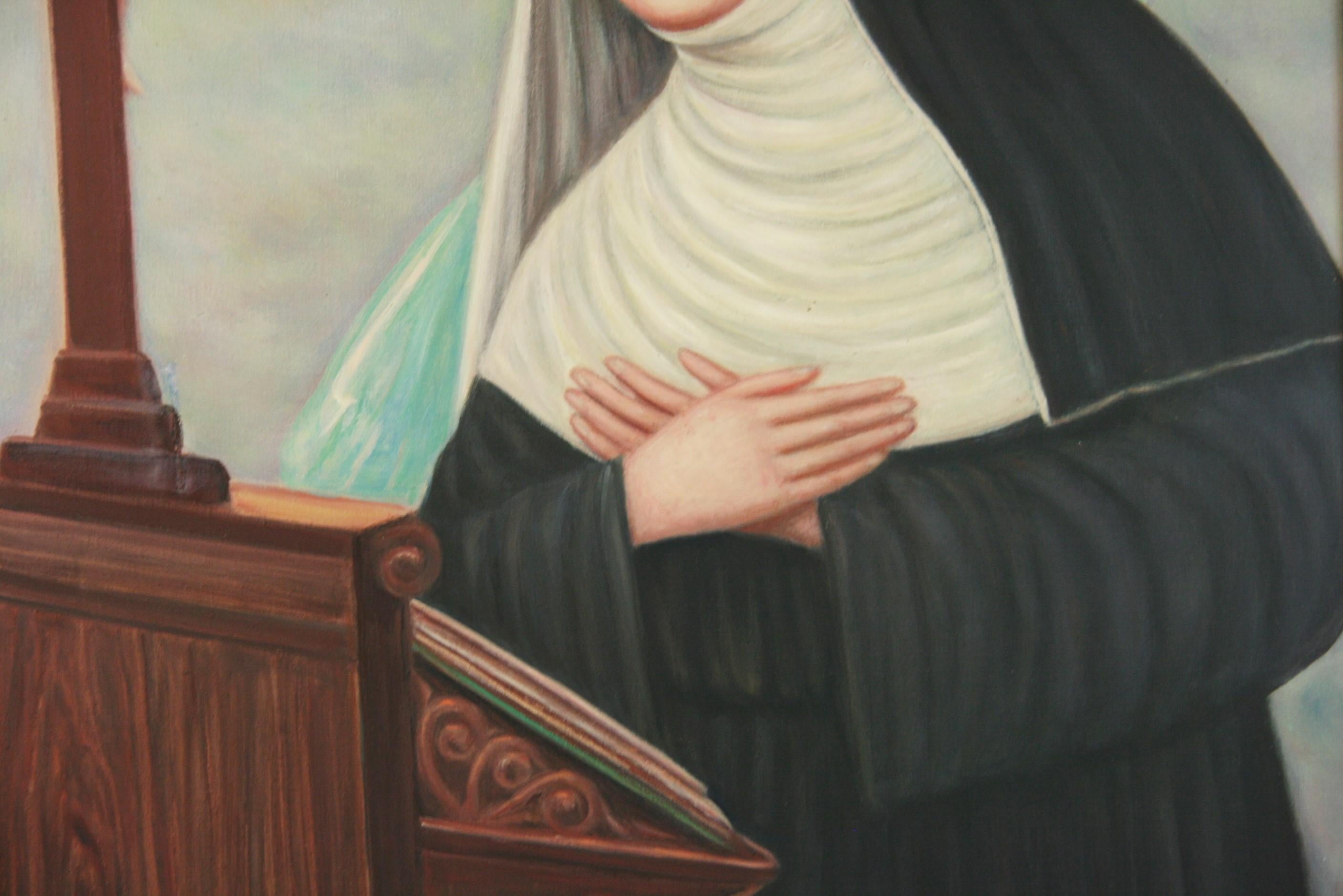 3805 Óleo religioso italiano de santa Rita primera mujer estigmatizada
Tamaño de la imagen 21x23
