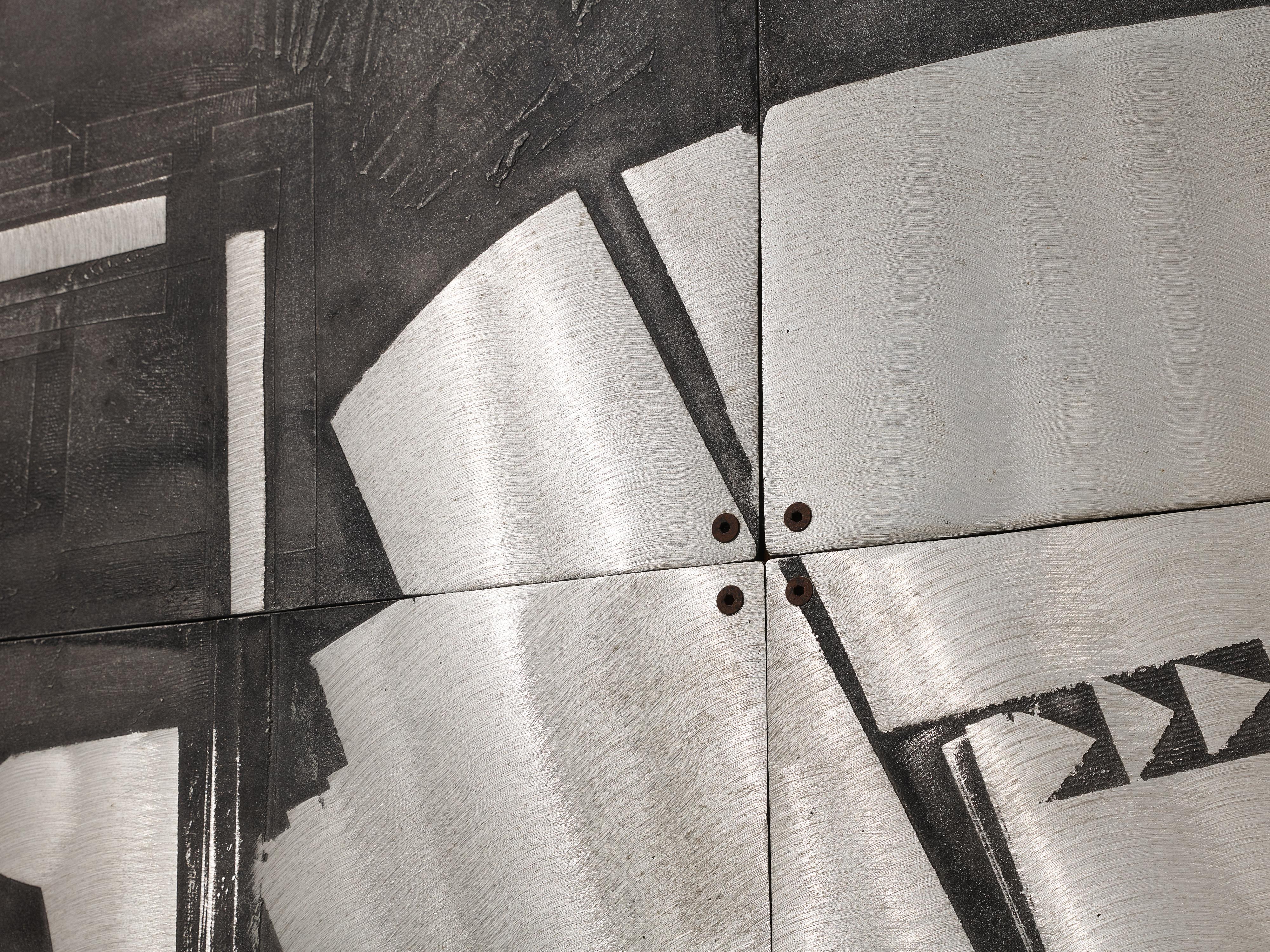 Lorenzo Burchiellaro Abstract Wall Panel in Aluminum and Wood 3