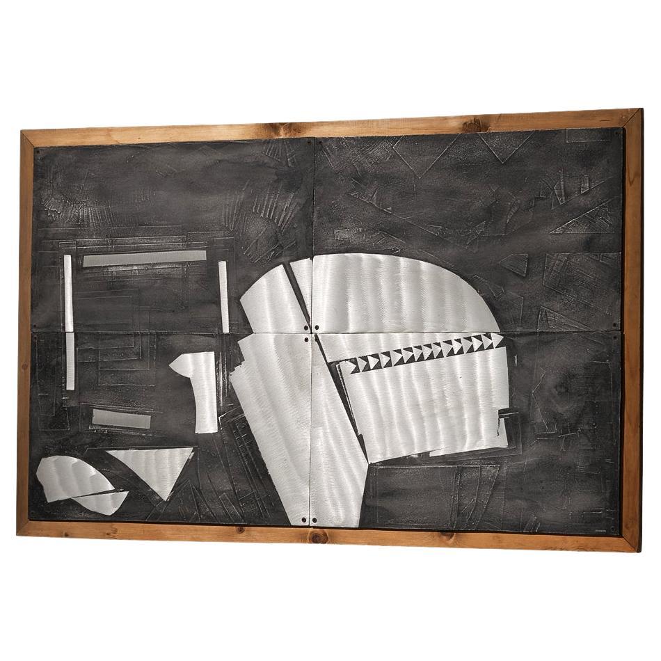 Lorenzo Burchiellaro Abstrakte Wandtafel aus Aluminium und Holz 